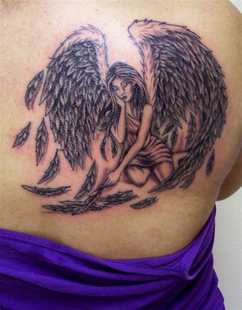 the fallen angel tattoo|angel with broken wings tattoo.